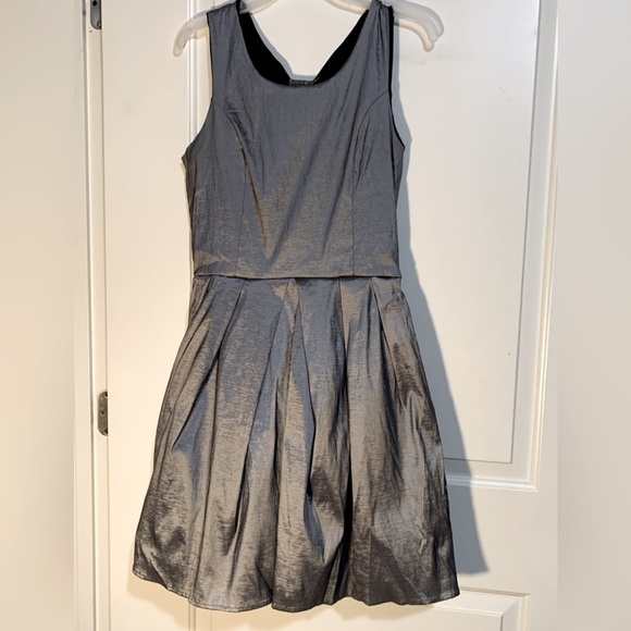 Gray Short Length Dress with tulle underneath and bow on back, XL - Picture 3 of 6